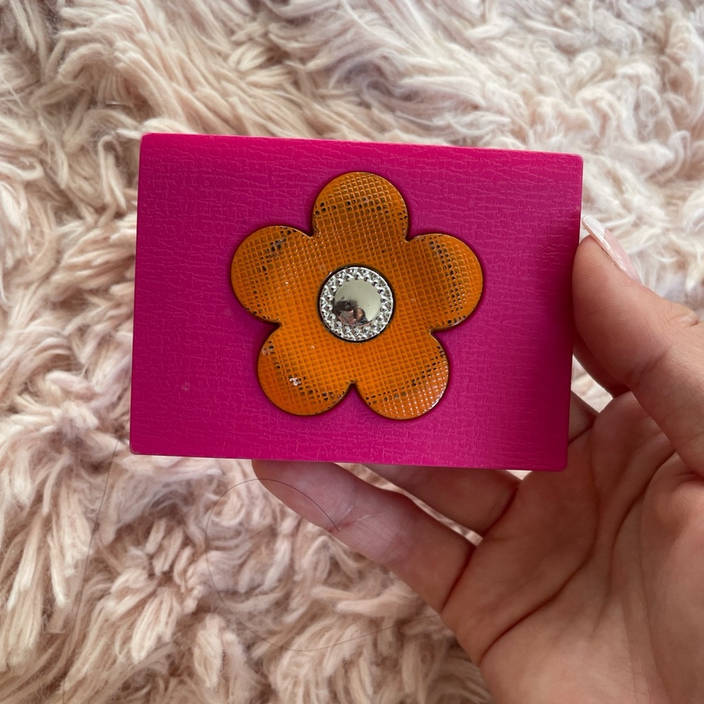 Pink Flower Compact Makeup Mirror